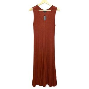Banana Republic Coastal Resort Beach Linen Blend‎ Knit Dress Burnt Caramel S